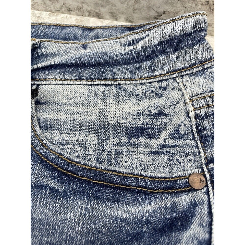 Judy Blue Mid Rise Paisley Bandana Print Denim Shorts JB150106 Stretch Sz Large - Picture 3 of 8